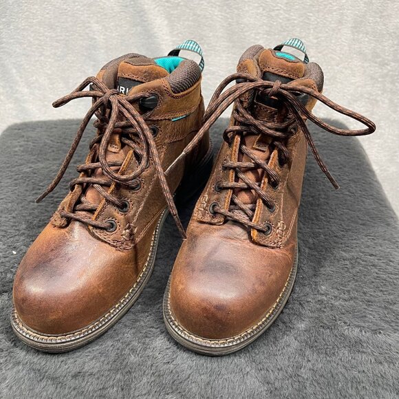 Ariat‎ Work Mid Lace SD Composite Toe Brown Leather Work Boots Size 8 B Womens - Picture 2 of 9